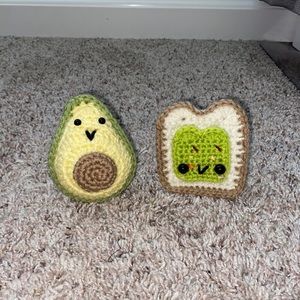 best friend stuffed animal crochet avocado and avocado toast